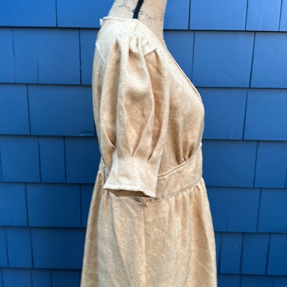Moon River gold dress cotton poly linen blend large - Picture 7 of 14